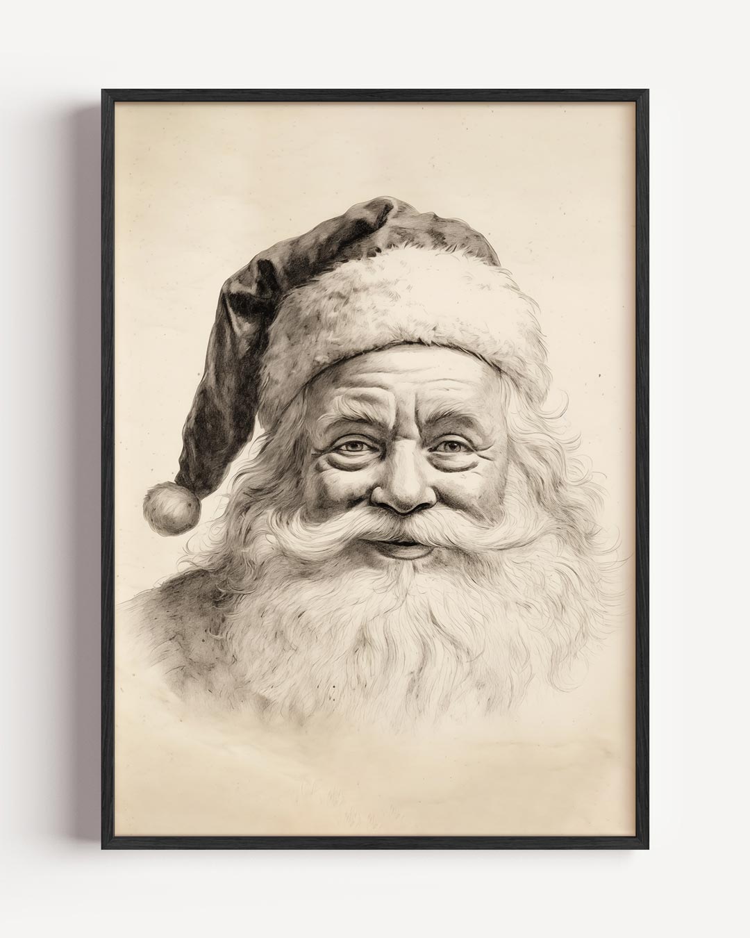 Vintage Kerstman Portret – kerst portret poster als wanddecoratie