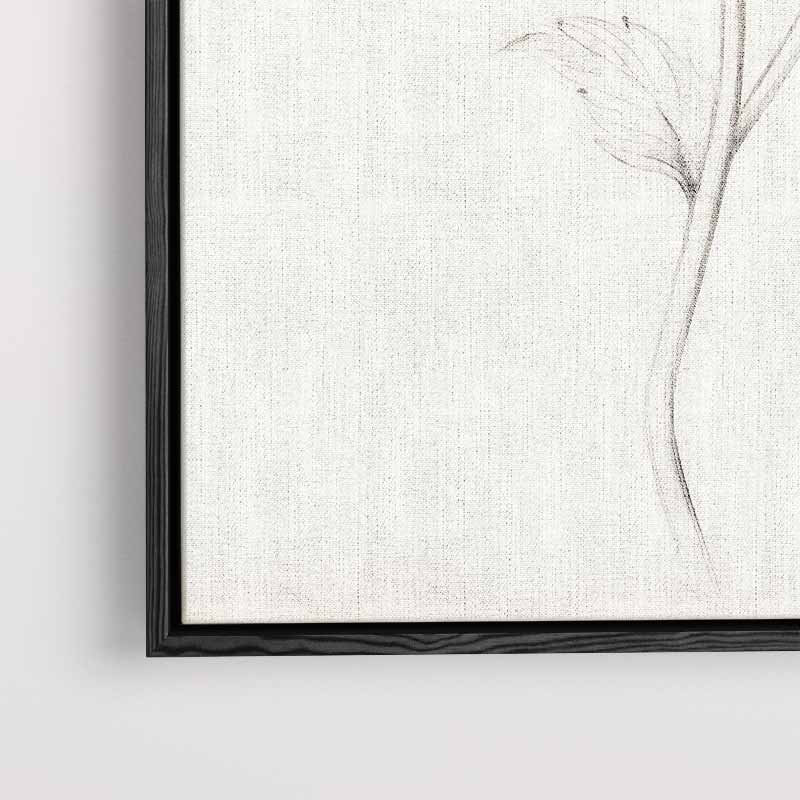 Elegante Bloemen Schets – staand kunstwerk voor modern interieur