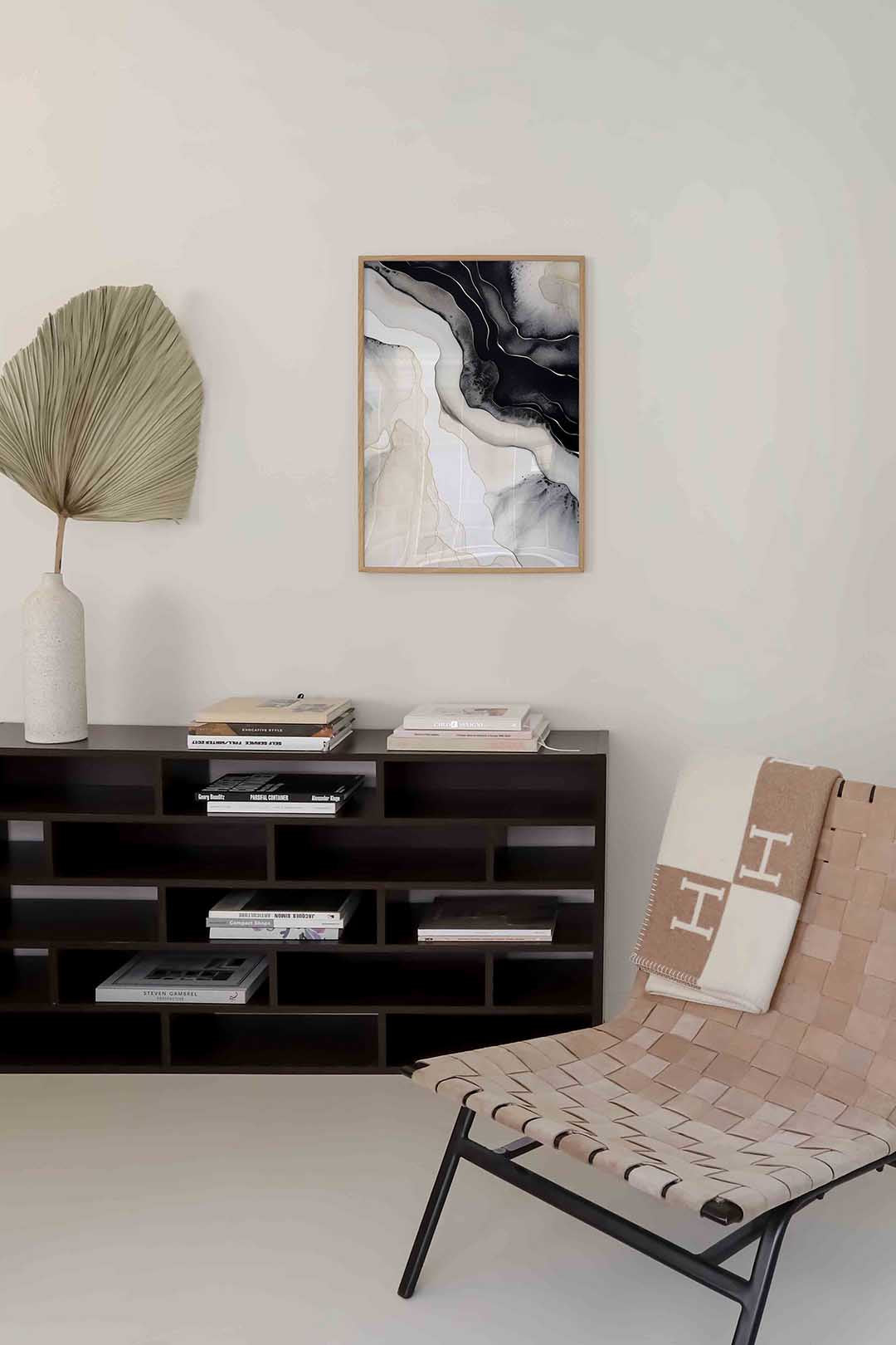 Abstracte lijnen – zachte abstracte poster in staand formaat