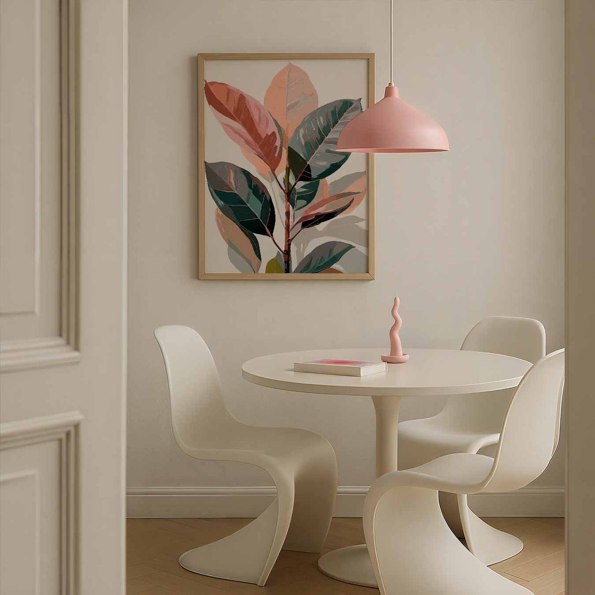 Botanische Kunstposter met Vrolijke Bladeren – bloemen poster in staand formaat