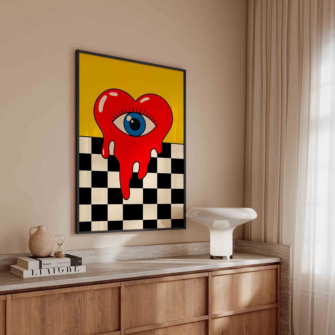 Hartvorm met oog – urban poster in staand formaat