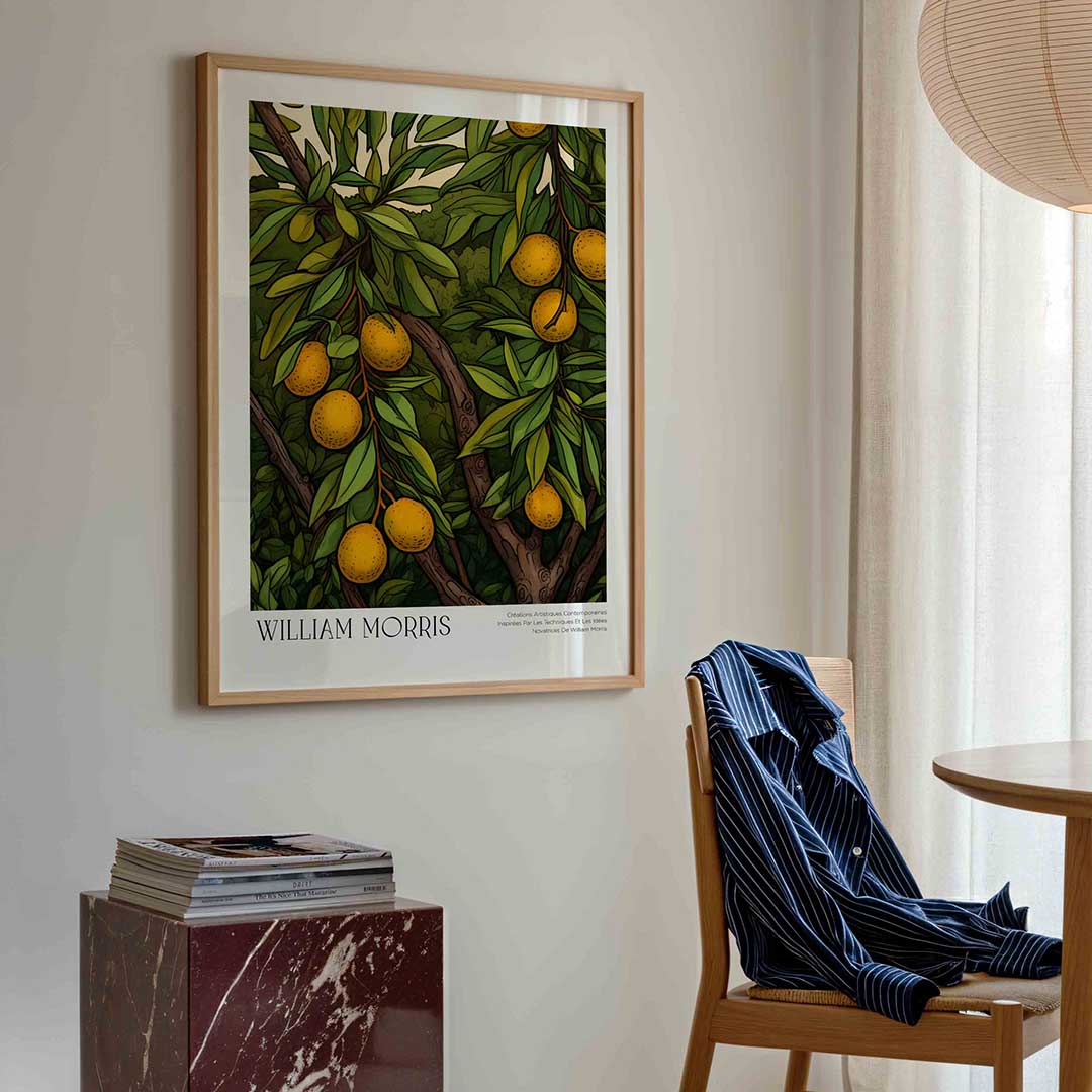 Citrusboom met bladeren – William Morris poster in staand formaat