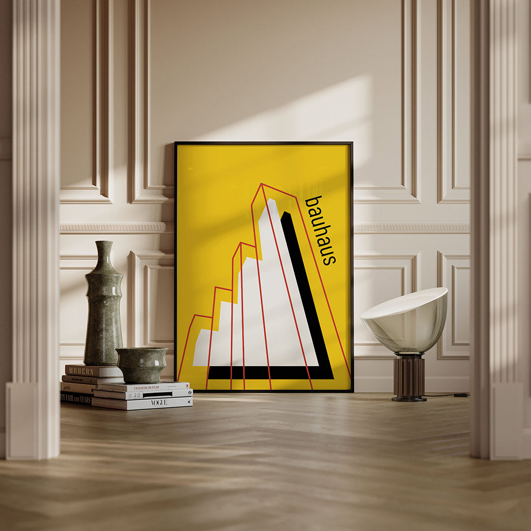Lijnen en kleurvlakken – moderne Bauhaus wandkunst als poster