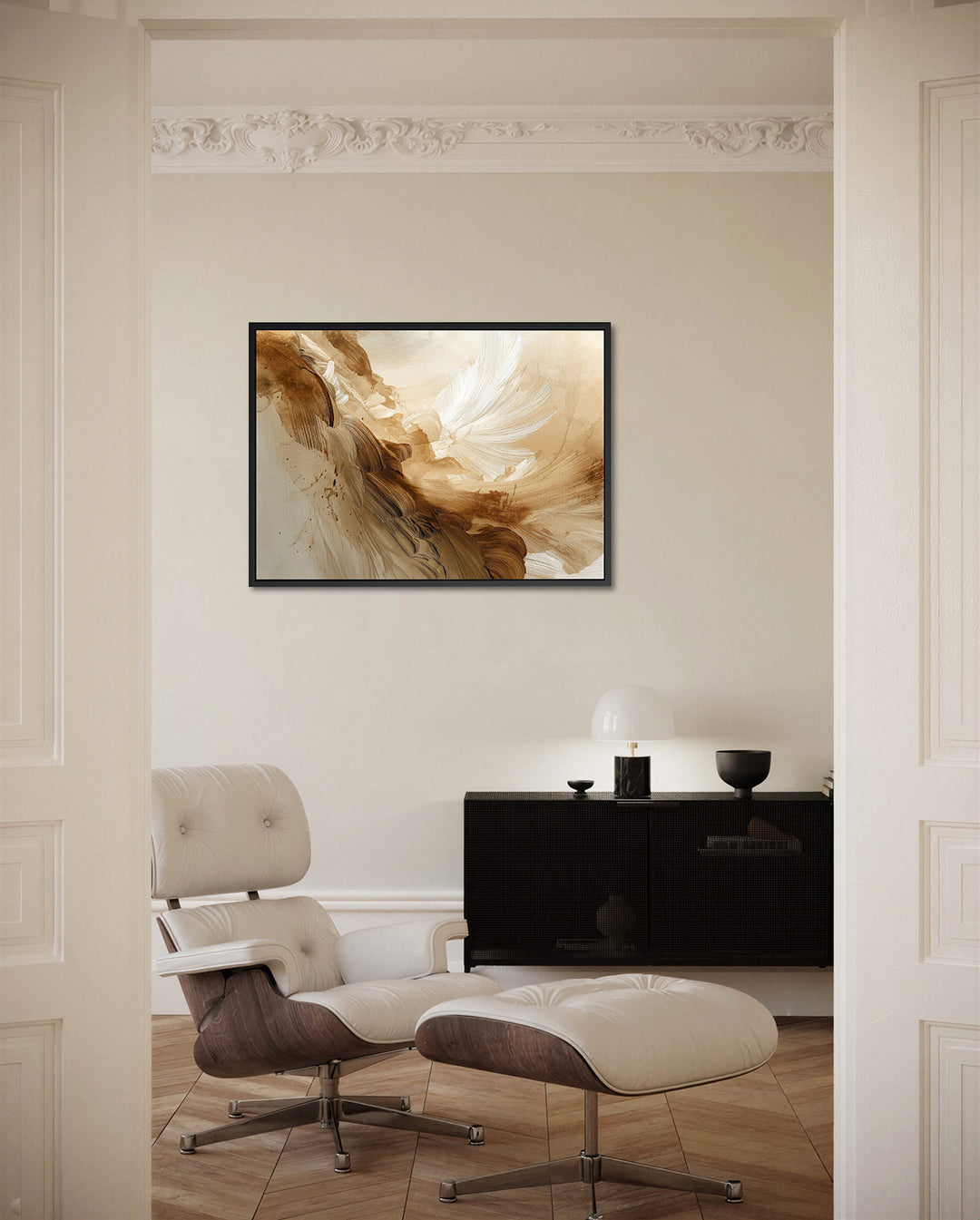 Dynamische vegen – Abstract kunstwerk – liggende wanddecoratie