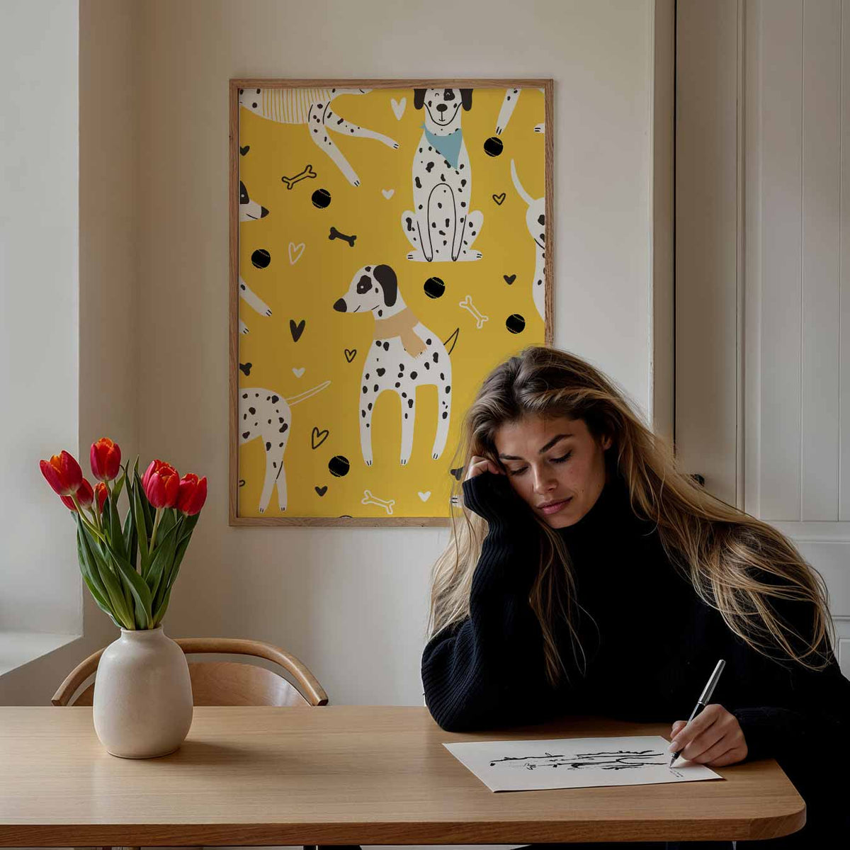 Dalmatier Droomwereld – staande dieren wanddecoratie van WallArtistic
