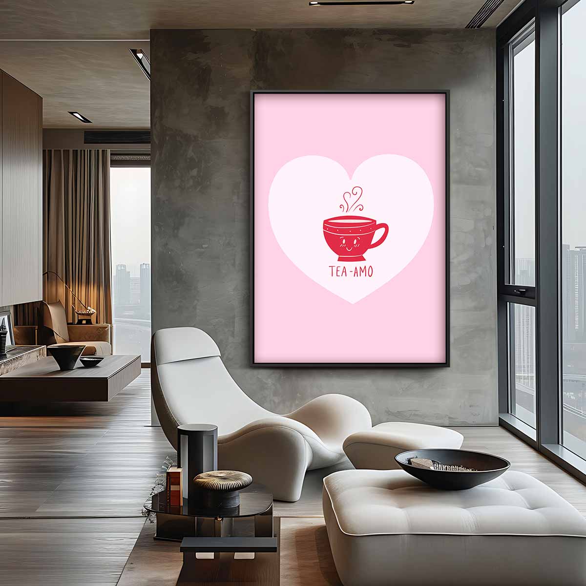 Tea-Amo Hart Poster – staande wandkunst voor woonkamer of interieur