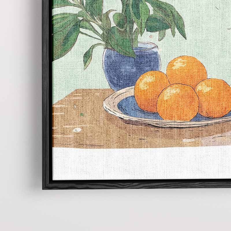 "Rustieke Stilleven met Mandarijnen" – staand kunstwerk voor modern interieur