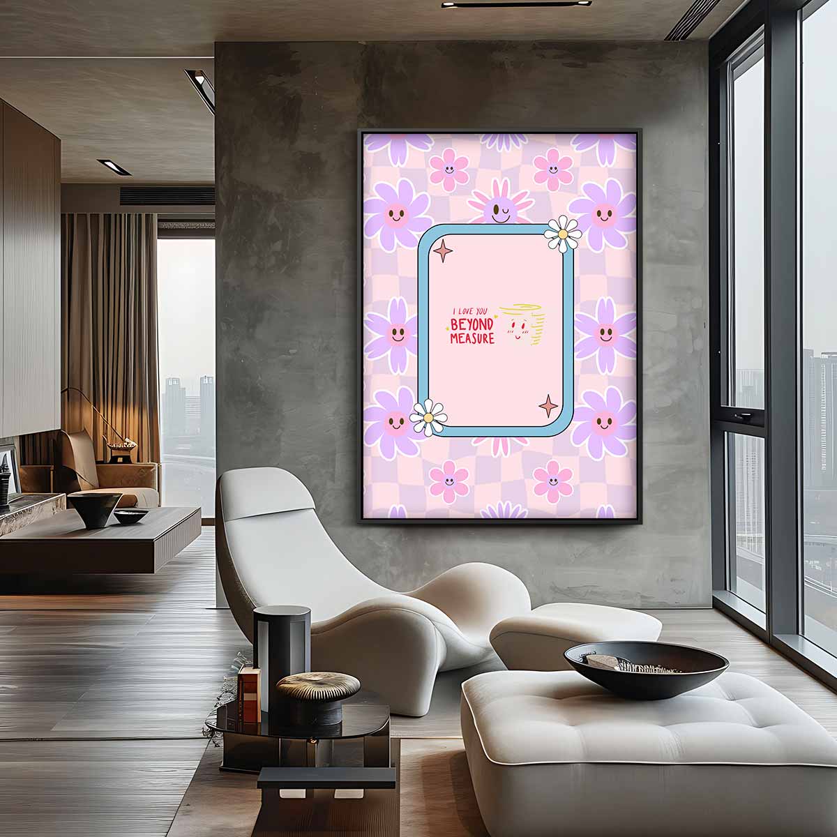 Bloemenkaart "Beyond Measure – staande wandkunst voor woonkamer of interieur