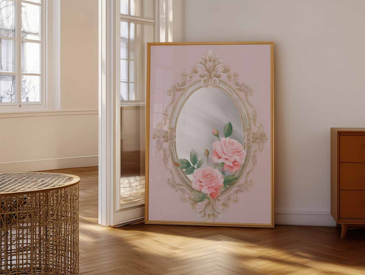 Romantische Rozen Spiegelposter – vrolijke paasillustratie als portret poster