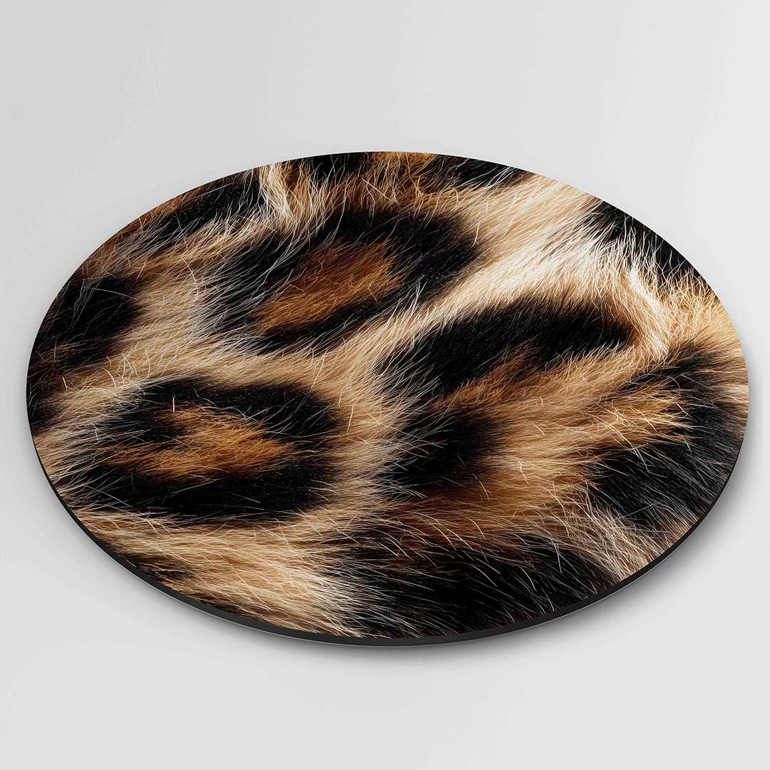 Luipaardprint – ronde safari wanddecoratie van WallArtistic