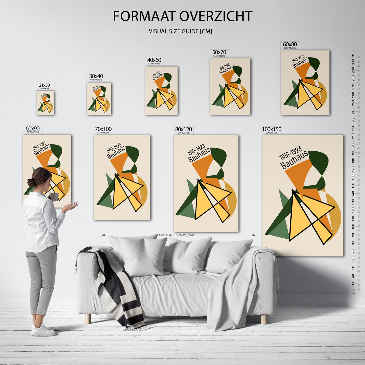 Vormen en vlaken – geometrische poster in Bauhaus-stijl van WallArtistic