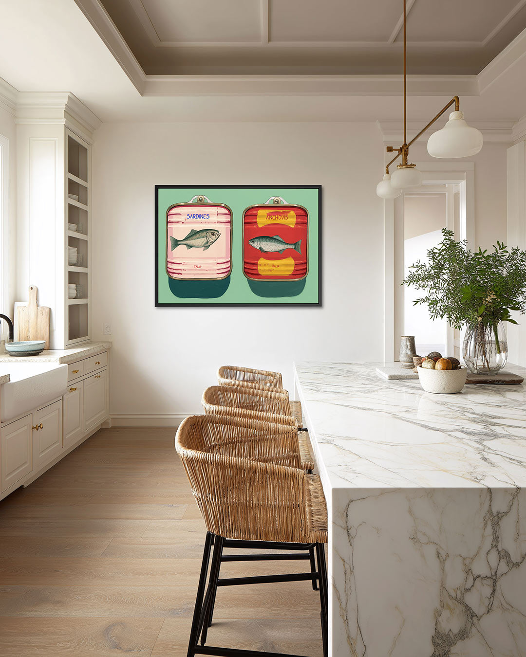 Visblikken illustratie – liggende wanddecoratie