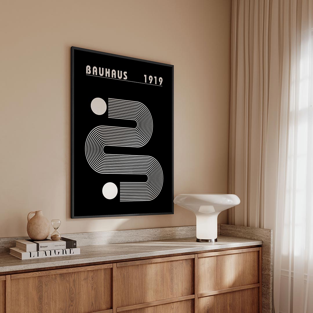 – geometrische Bauhaus poster in staand formaat