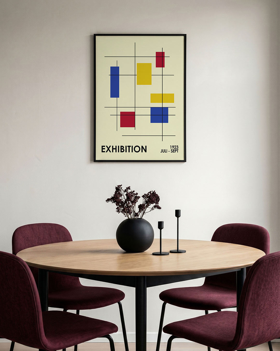 Vorm en lijnen – staande Bauhaus poster voor aan de muur
