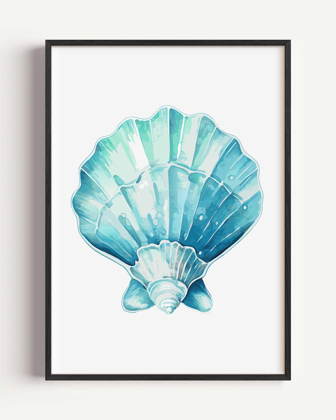 Zeeschelp Aquamarijn – dieren portret poster als wanddecoratie