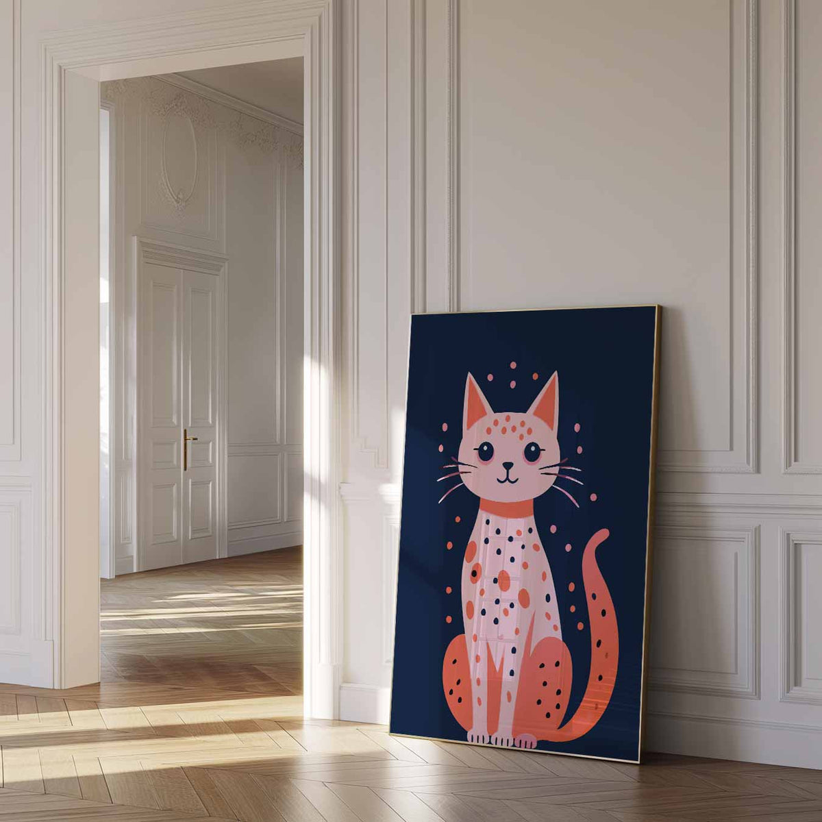 Schattige Kattenposter – dierenposter als moderne staande wanddecoratie