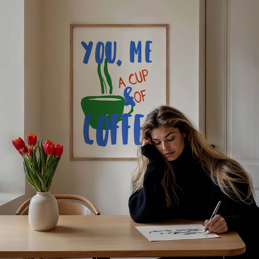 Koffiemoment – culinaire wandkunst als portret poster