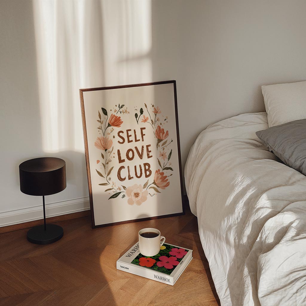Zelfliefde Bloemenposter – kinderposter in staand formaat