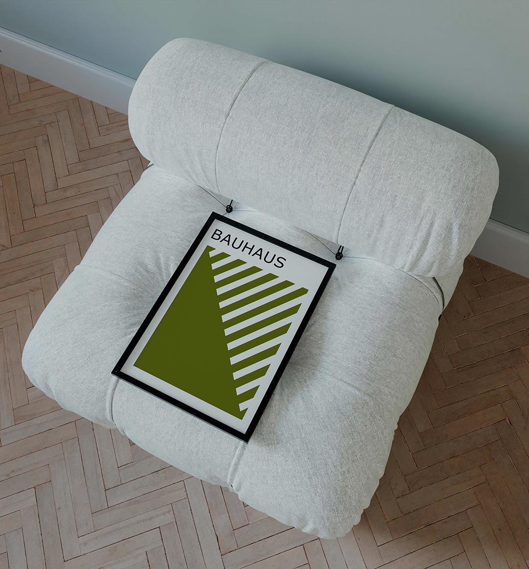 Diagonal lijnen – staande Bauhaus poster voor aan de muur