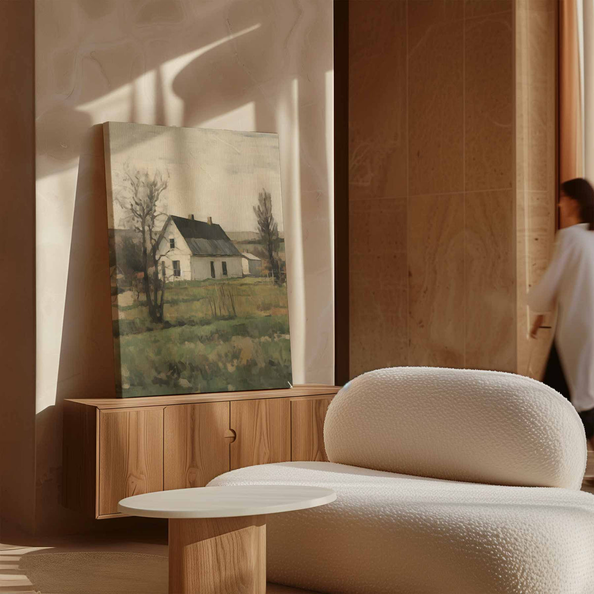 Rustiek Landhuis op het Platteland – staande wandkunst voor woonkamer of interieur