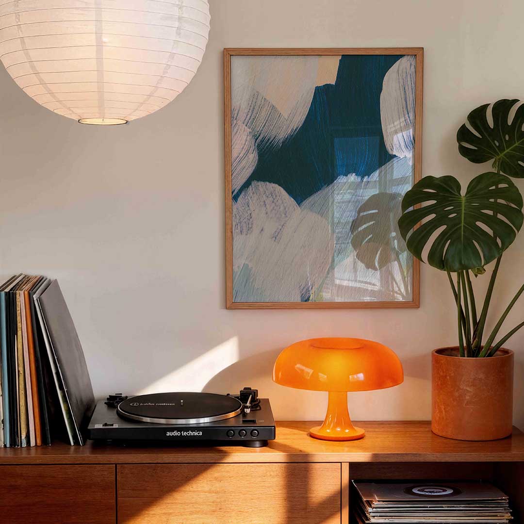 Abstracte penseelstreken – staande schilderkunst wanddecoratie van WallArtistic