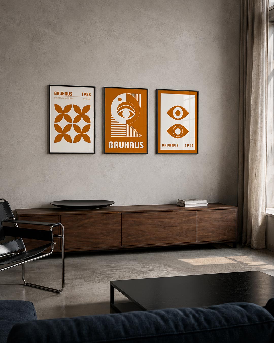 Vorm en balans posterset – tweede productweergave – deze posterset in drie delen toont een ritmisch patroon van overlappende