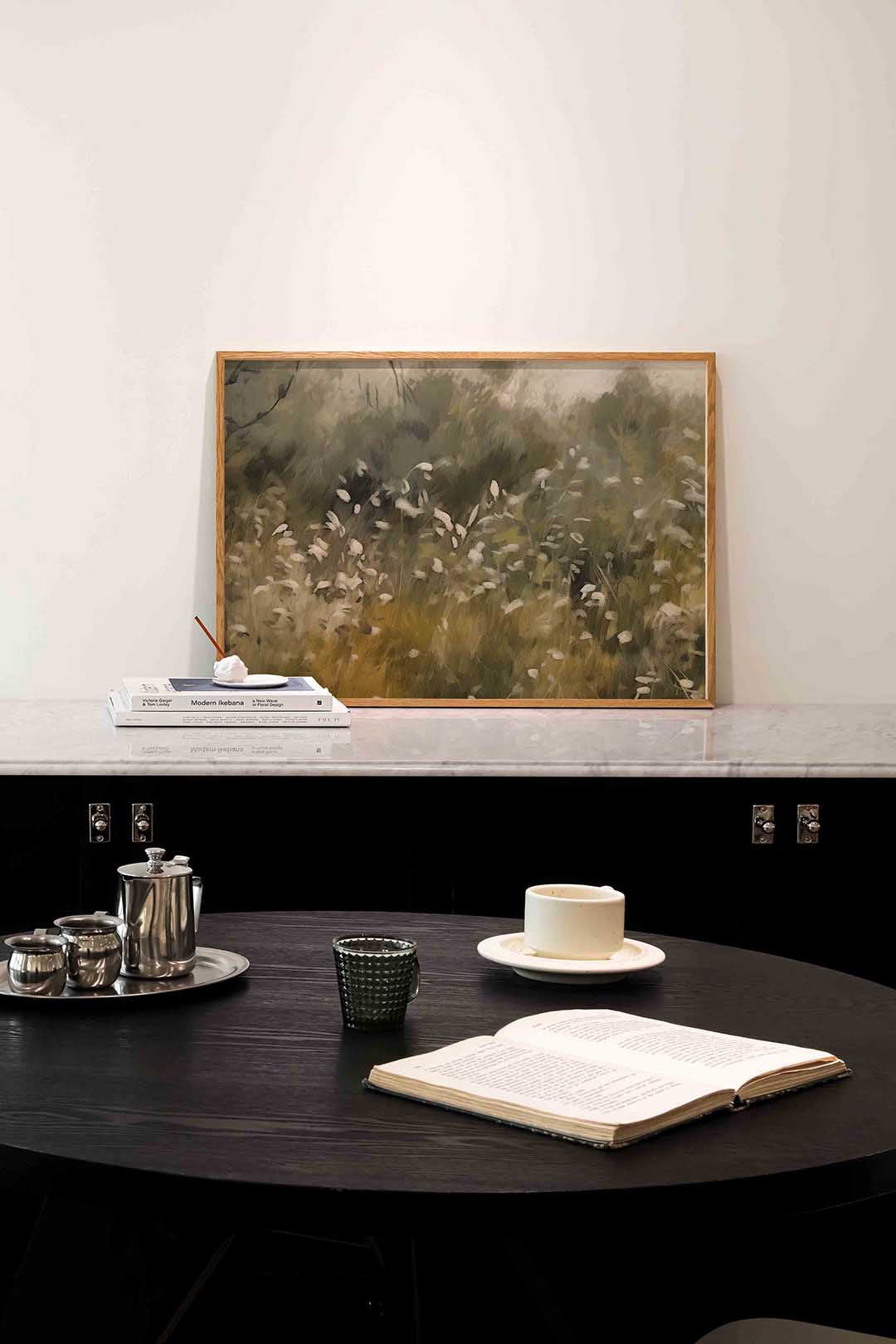 Wilde bloemen – abstracte poster in liggend formaat