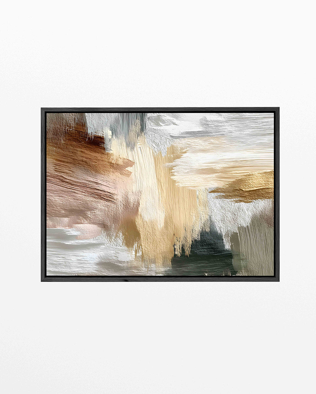 Dynamische kleurenmix – liggend abstract kunstwerk