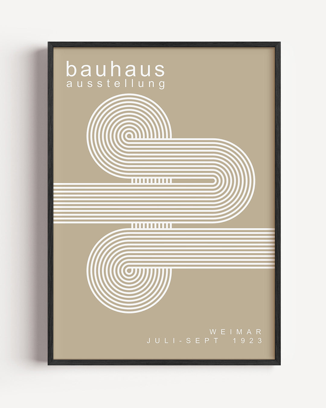 Lijnen en cirkelpatronen – staande Bauhaus poster als wanddecoratie
