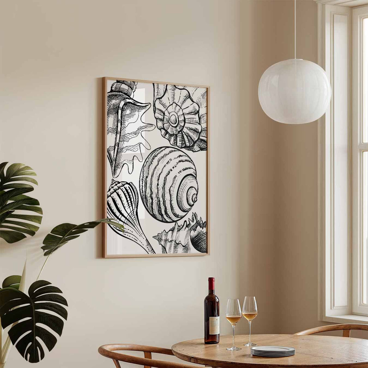 Schelpen Kunstposter – zeedieren poster in staand formaat