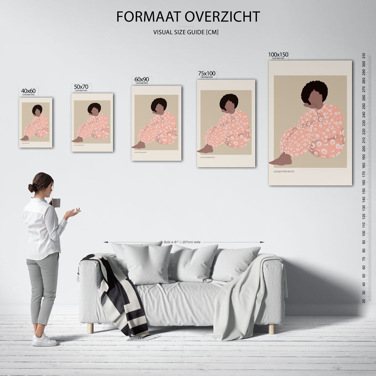 Gestileerde figuren – staande wanddecoratie van WallArtistic