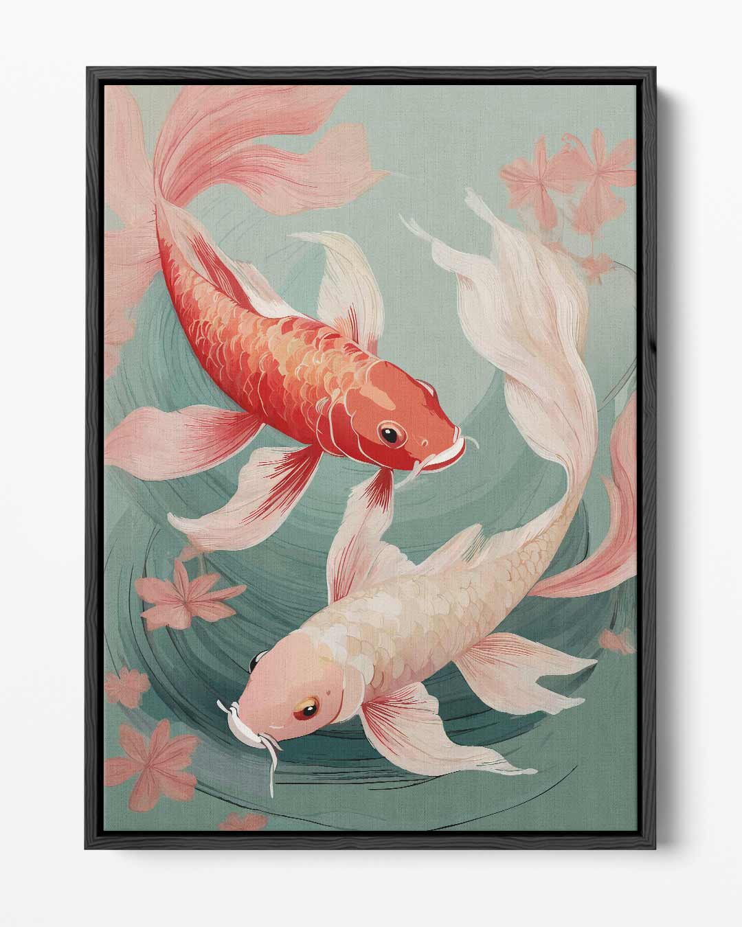 Koi Vissen in Stroom – portret kunstwerk als wanddecoratie