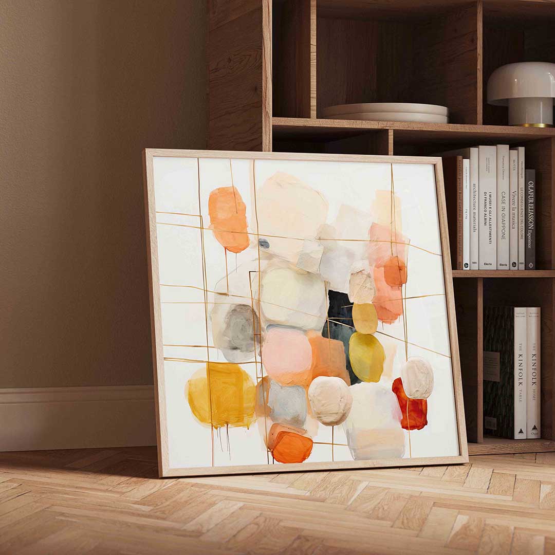 Abstracte vormen – geïllustreerde wandkunst als vierkante poster