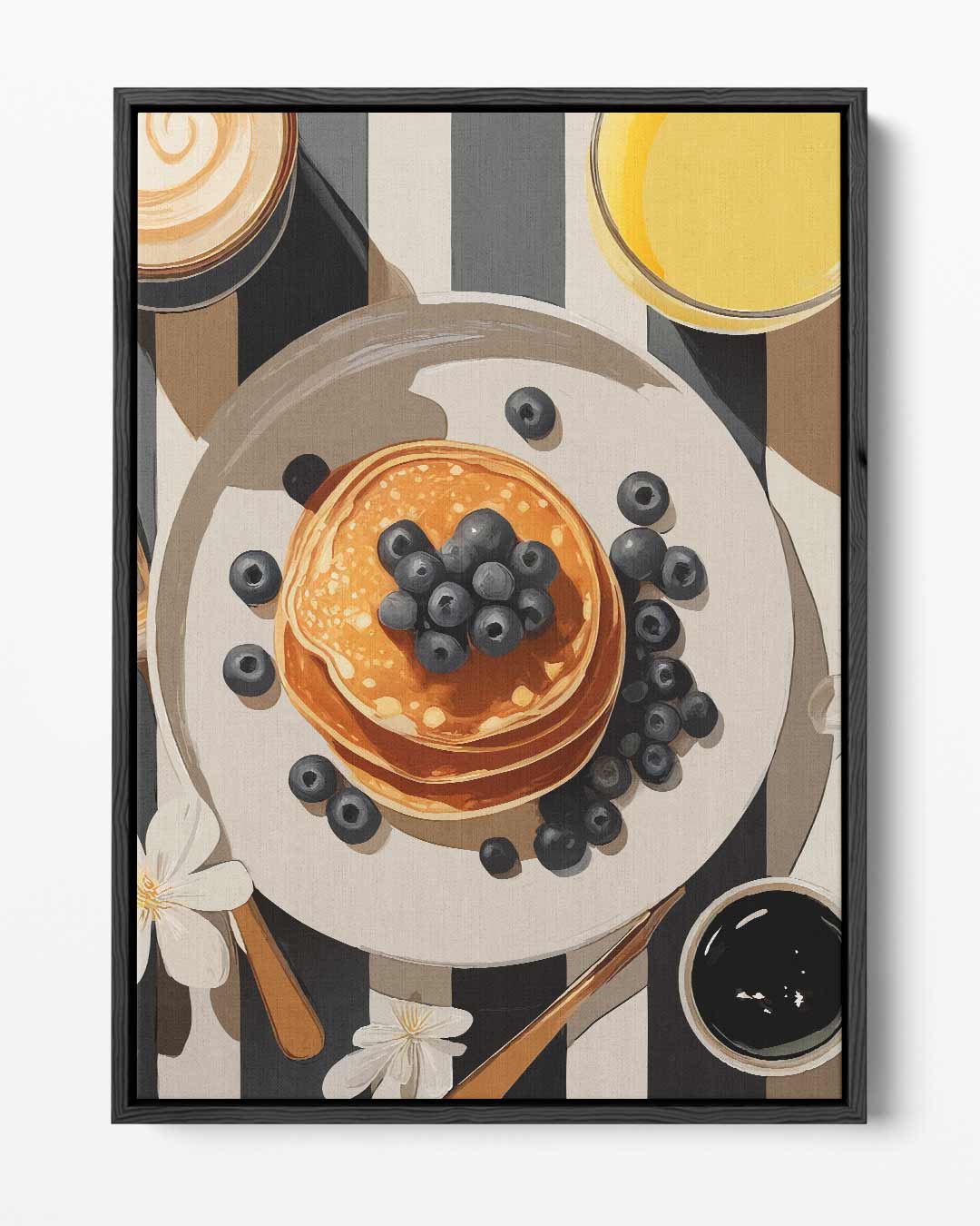 Ontbijtverrukkingen met Pannenkoeken en Bessen – portret kunstwerk als wanddecoratie