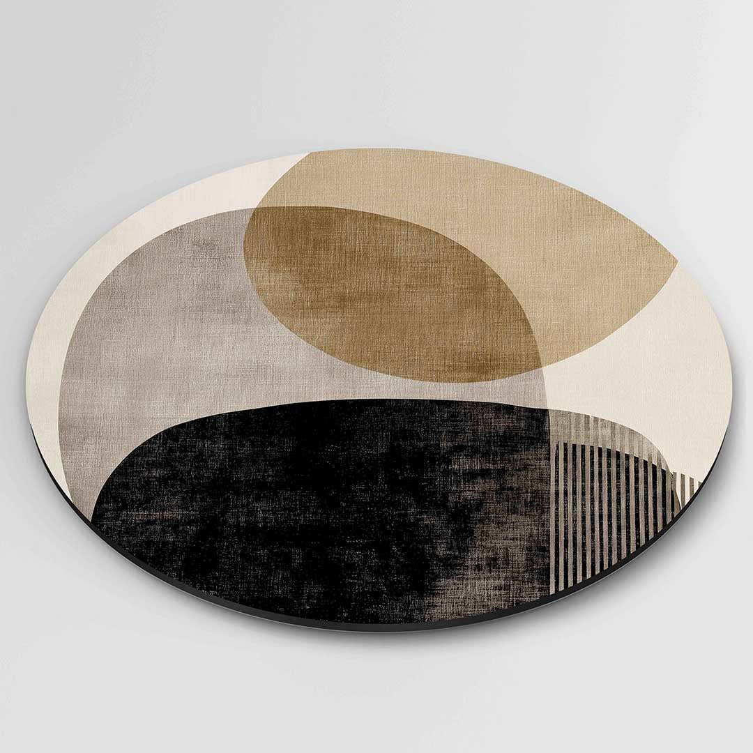 Abstracte vormen – abstracte wandkunst als muurcirkel van WallArtistic