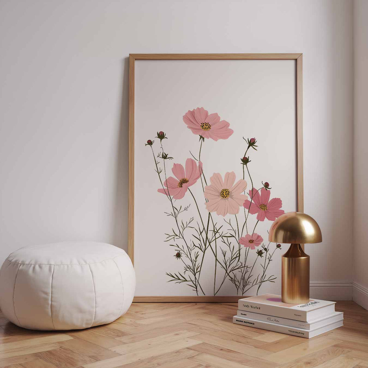 Bloemrijke Elegantie – speelse wandkunst als portret kinderposter