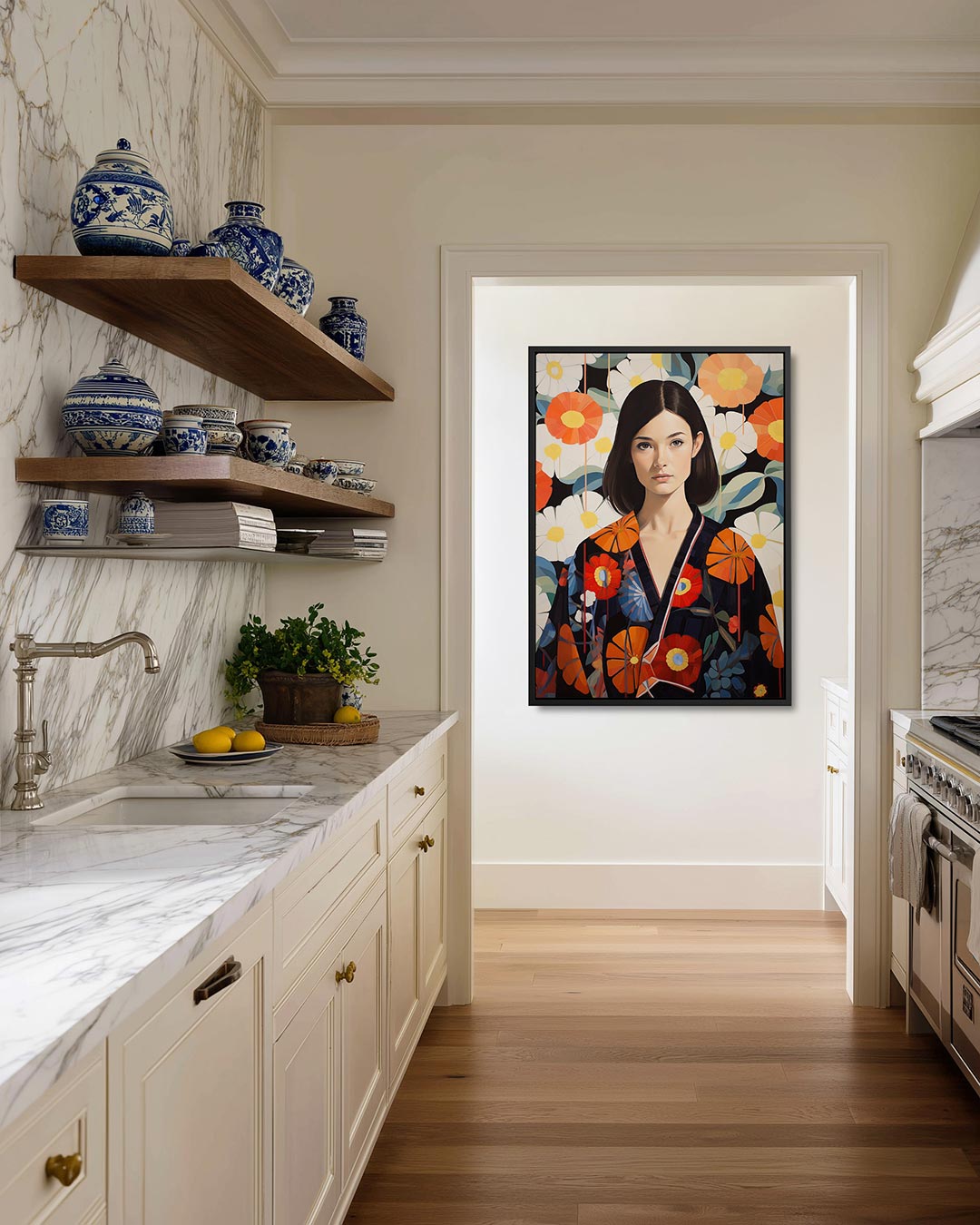Bloemenportret – staand wanddecoratie kunstwerk