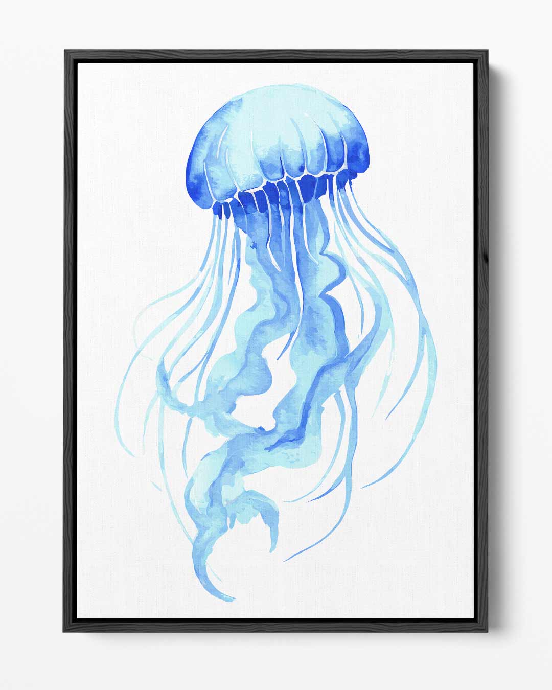 Dromerige Kwallen in Blauw – portret kunstwerk als wanddecoratie