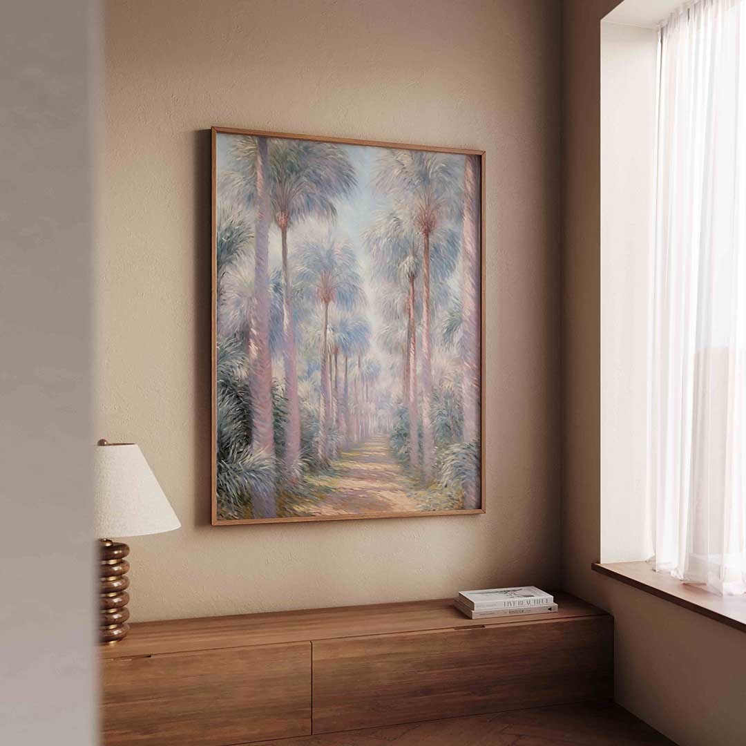 Palmbomenlaan – tropische wandkunst als portret poster