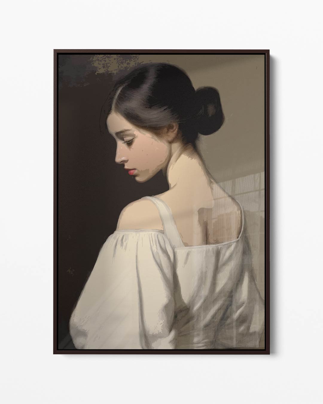 Elegante Terugblik – portret kunstwerk als wanddecoratie
