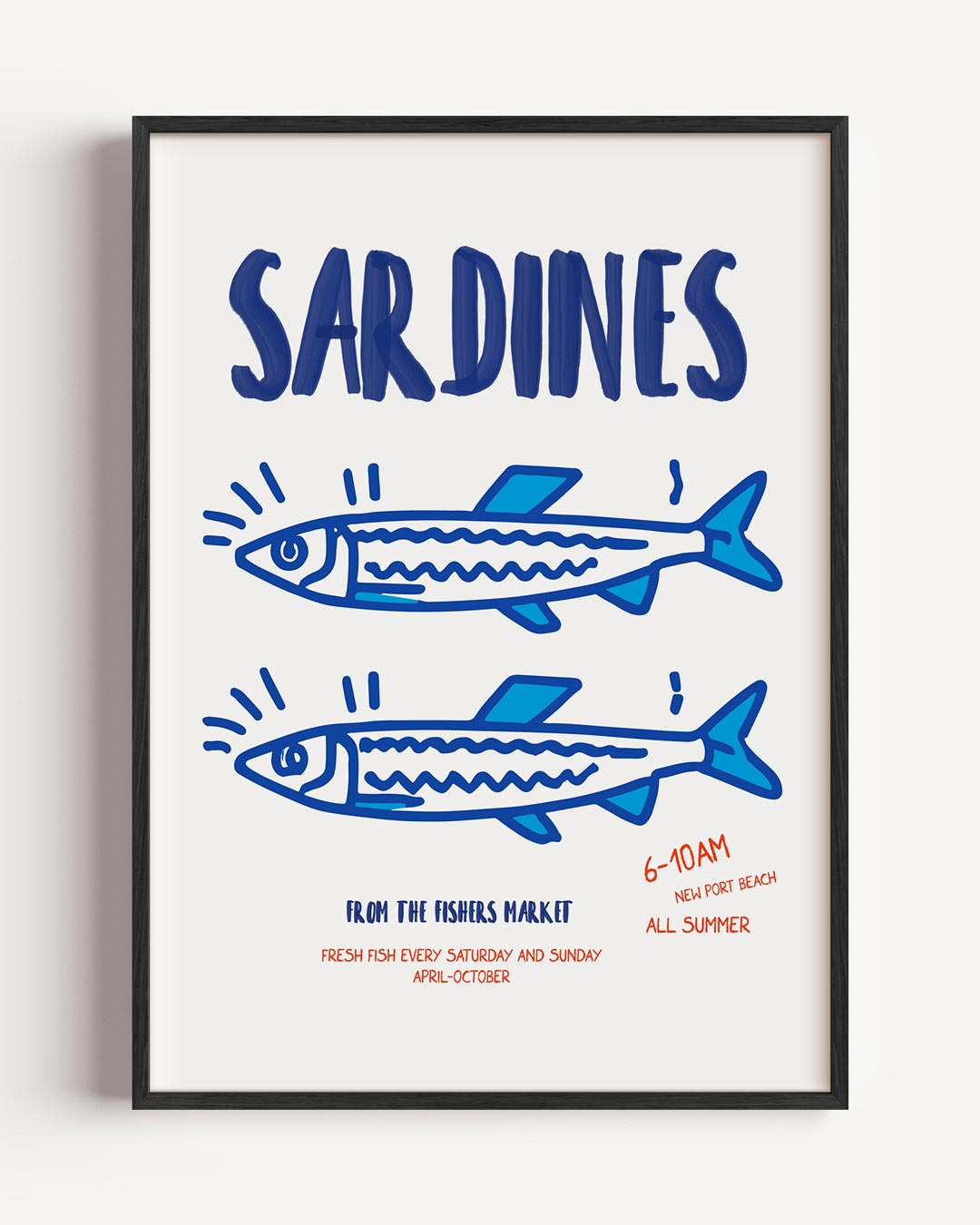Sardines Marktpromo – keuken portret poster als wanddecoratie