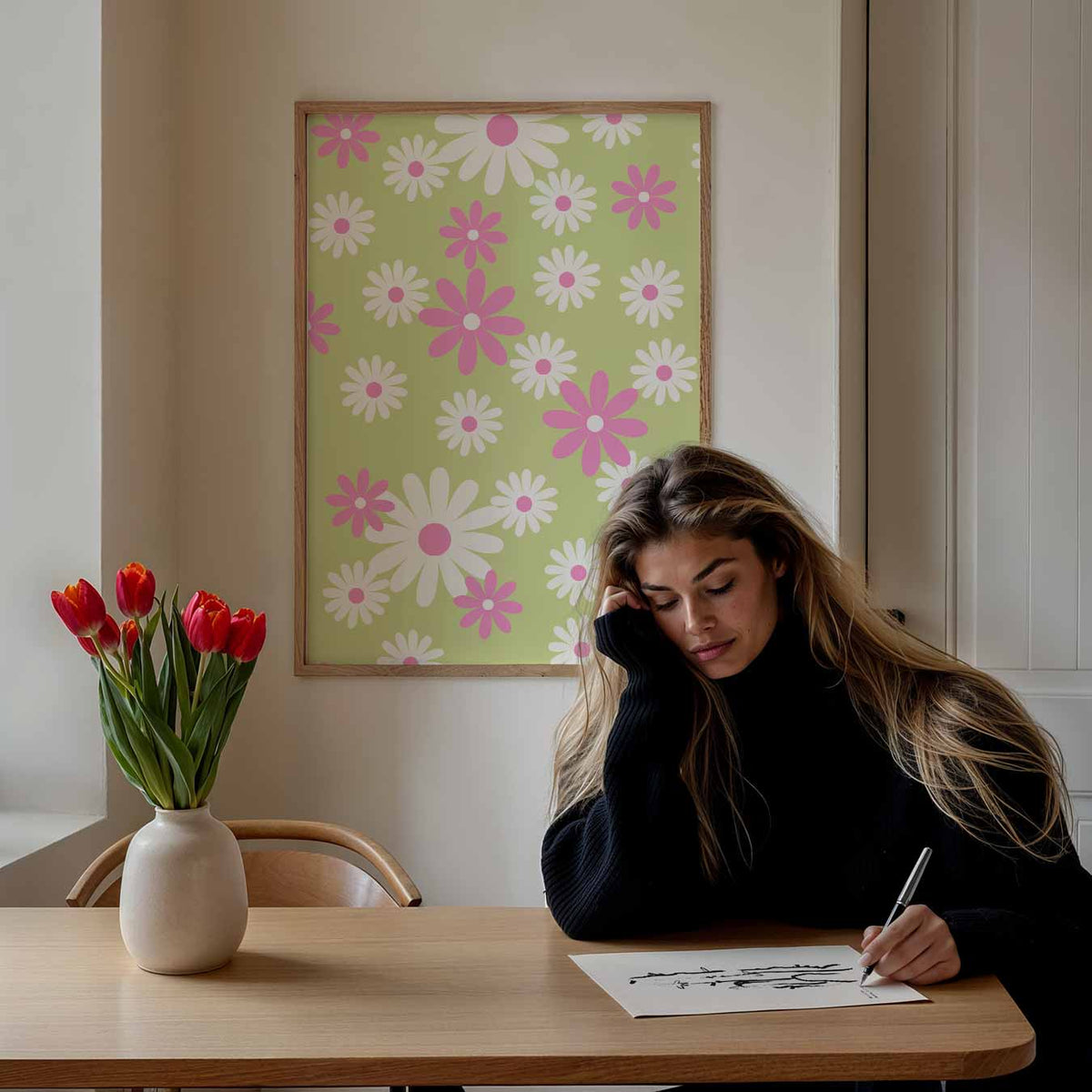 Bloemenweelde – paasposter in staand formaat