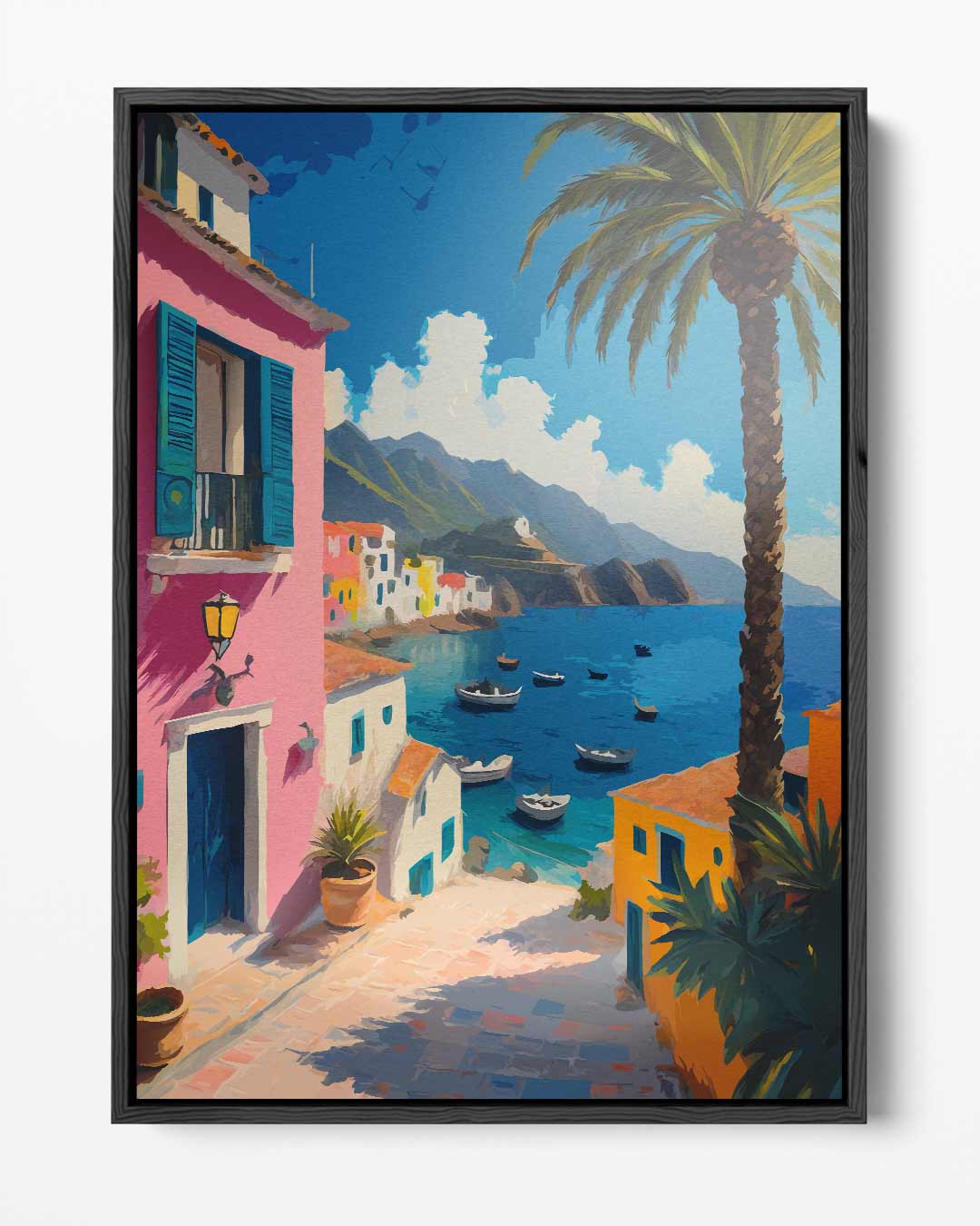 Kleurrijke Italiaanse Kustdroom – portret kunstwerk als wanddecoratie