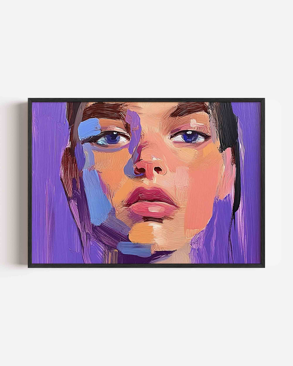 Portret met paarse tinten – vrouwelijk portret als landscape poster