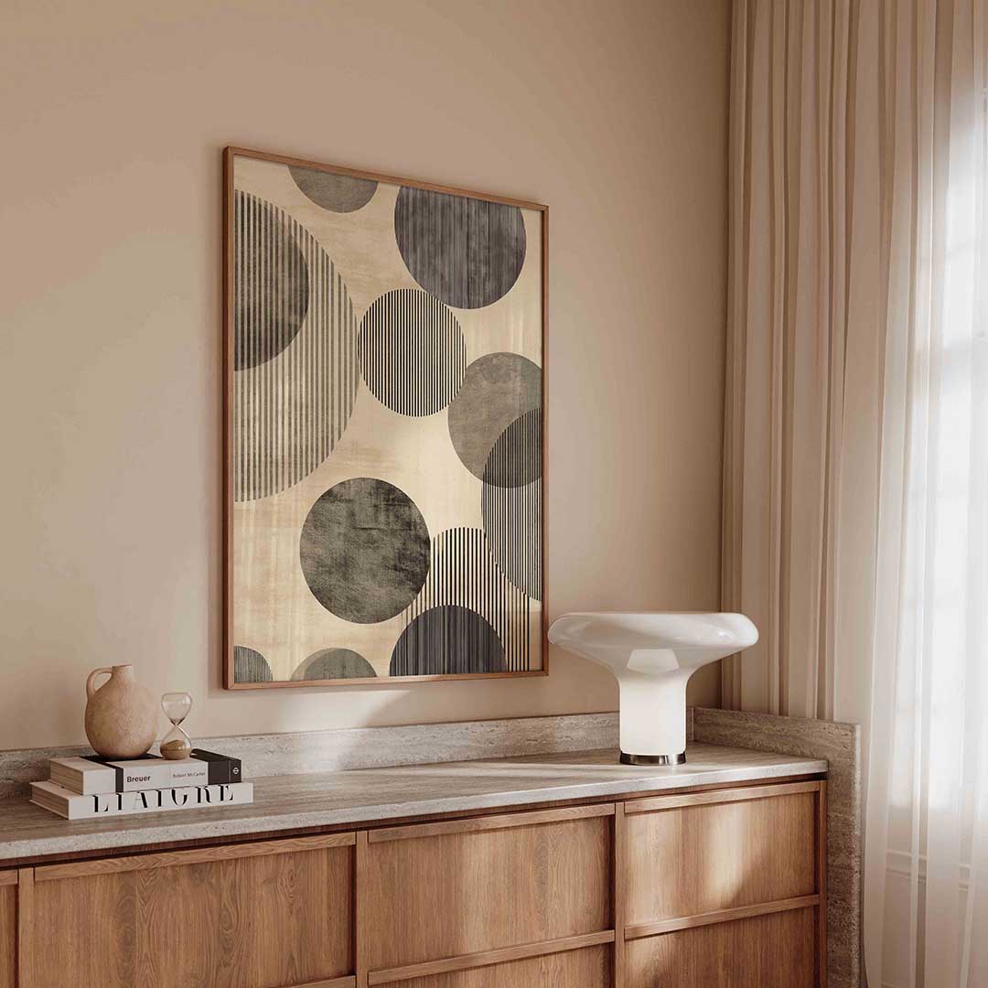 Grafische cirkels – abstracte poster in staand formaat