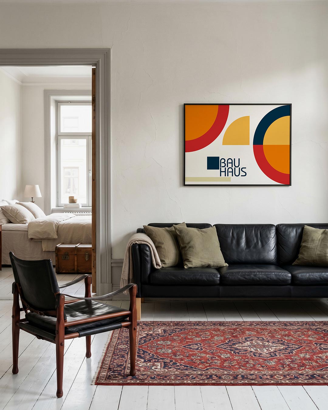 Vormen en vlaken – geometrische Bauhaus poster in liggend formaat