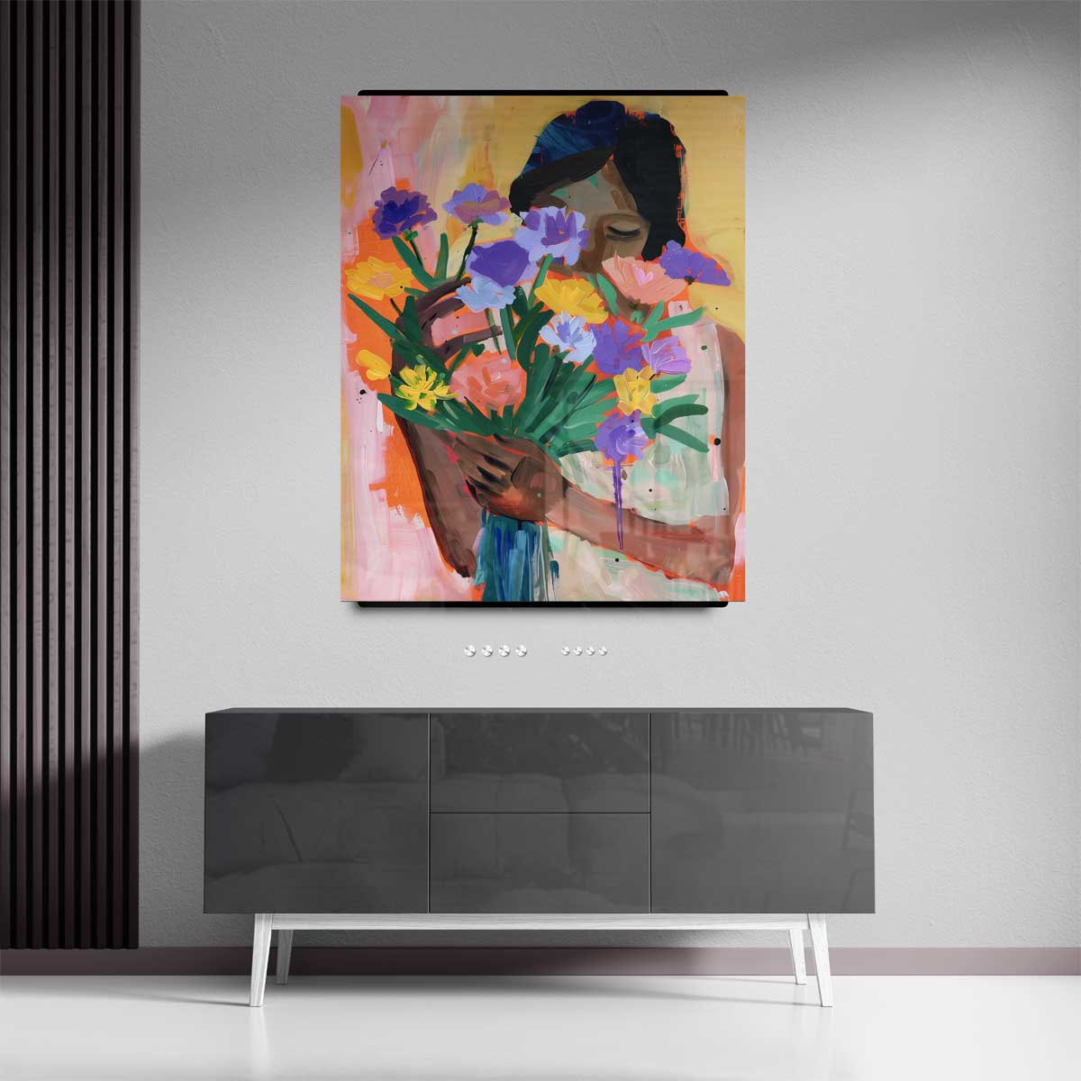 Bloemenliefde – canvas kunstwerk als wanddecoratie