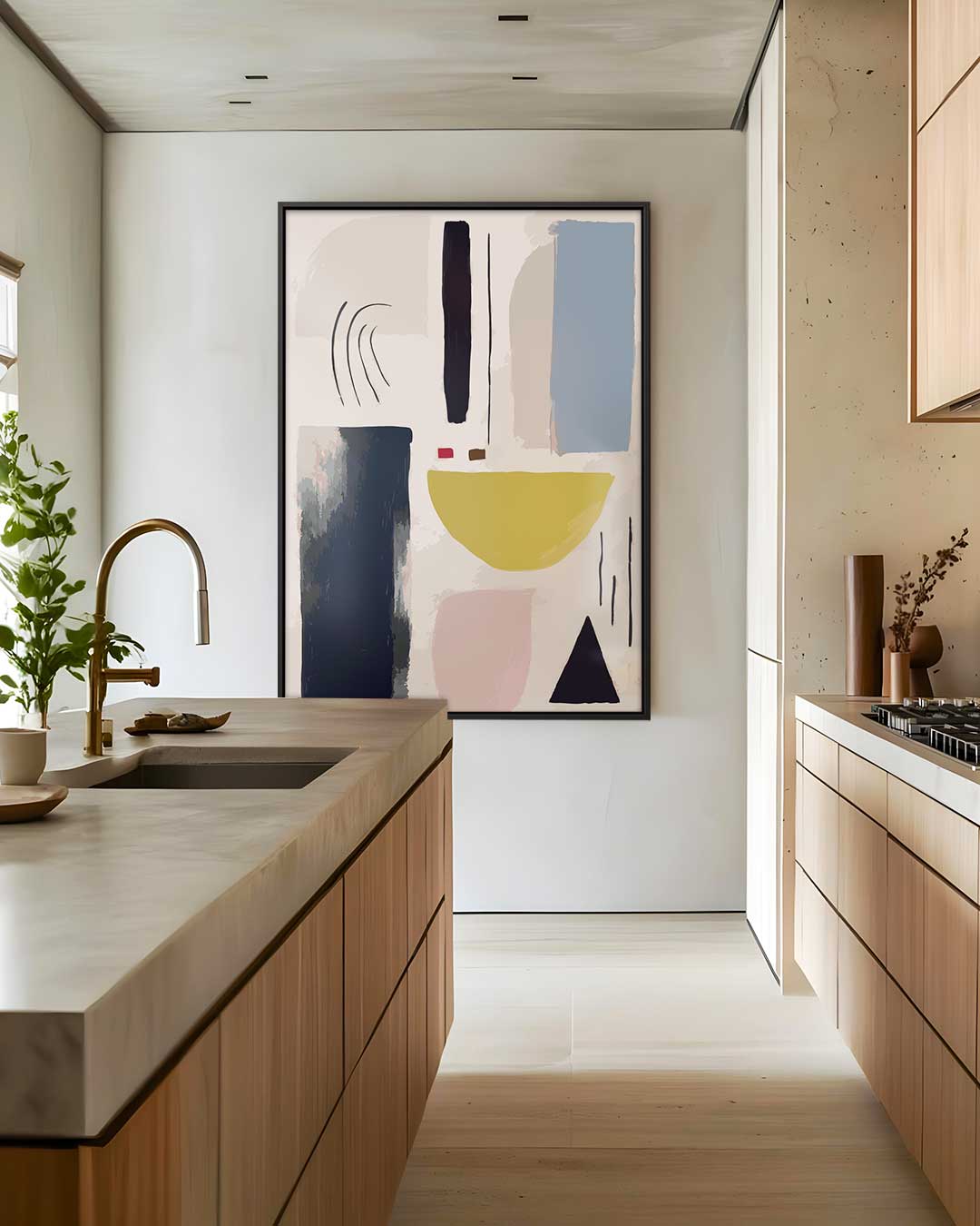 Speelse Abstractie – dibond wanddecoratie in staand formaat