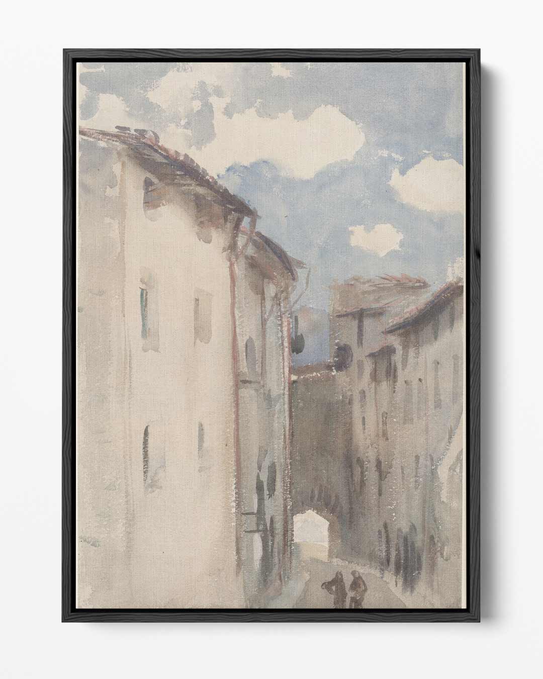 Rustieke Straat in Aquarel – portret kunstwerk als wanddecoratie