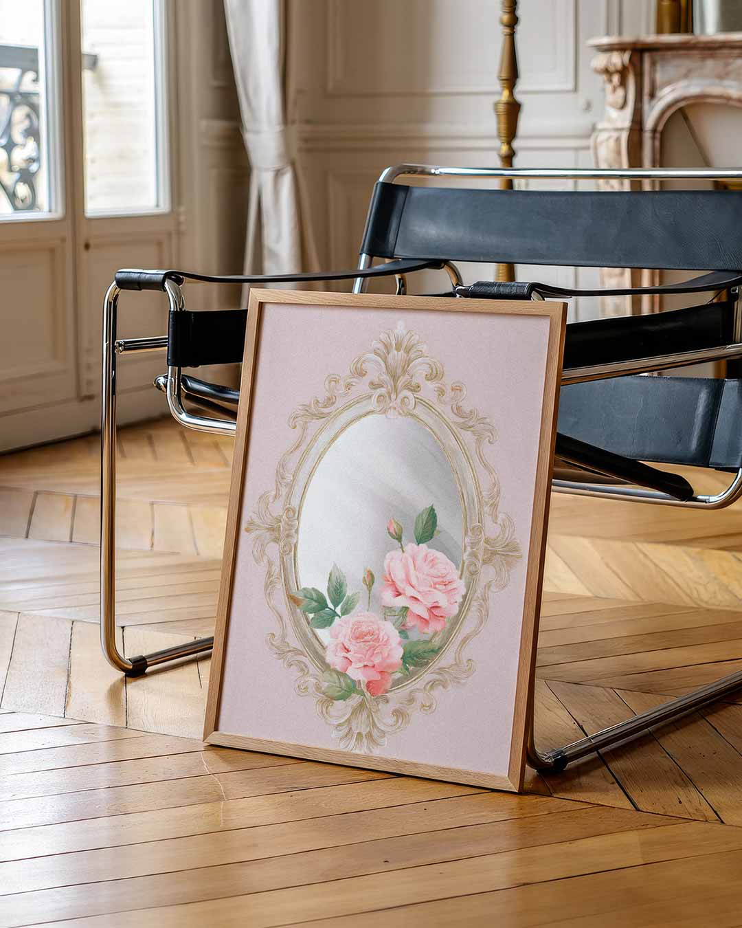 Romantische Rozen Spiegelposter – staande muurposter voor Pasen